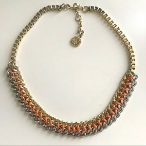 Jessica Simpson Orange Gold Silver Necklace
